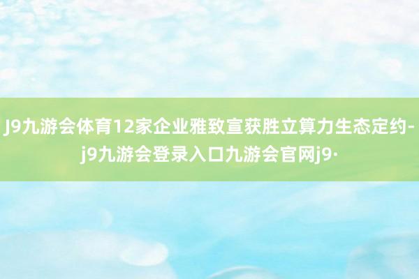 J9九游会体育12家企业雅致宣获胜立算力生态定约-j9九游会登录入口九游会官网j9·